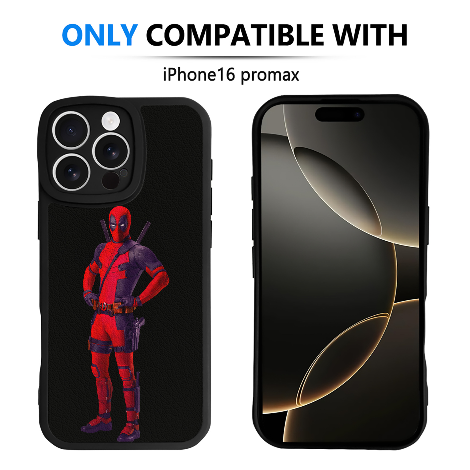 （画像用） Deadpool デッドプール 【iPhone 16シリーズ対応】シリコンスマホケース（レザー調） 材質：シリコン